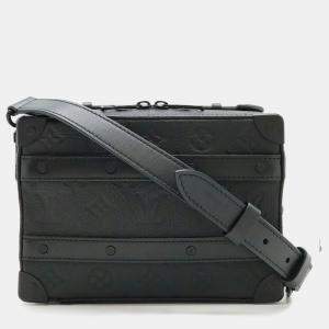Pre Owned Louis Vuitton Taurillon Monogram Handle Soft Trunk Pochette Shoulder Bag Handbag Noir Black