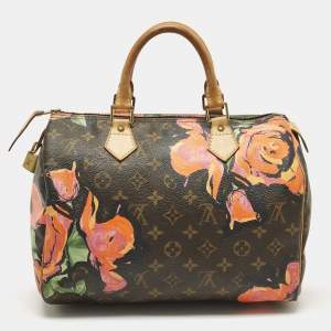 مملوكة مسبقًا Louis Vuitton Limited Edition Stephen Sprouse Roses Speedy 30 Monogram Canvas Bag