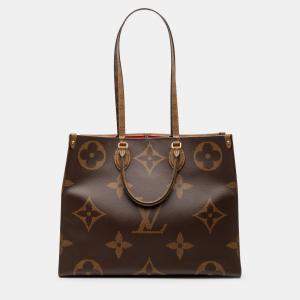 Pre Owned Louis Vuitton Brown Monogram Reverse Giant OnTheGo GM