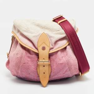 مملوكة مسبقًا Louis Vuitton Sunshine Pink Washed Denim Monogram Limited Edition Bag