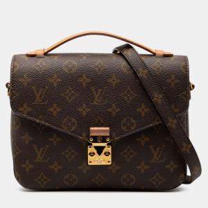 Pre Owned Louis Vuitton Brown Monogram Pochette Metis