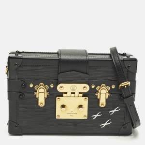 مملوكة مسبقًا حقيبة كلتش لوي فيتون بيتيت مالي جلد إيبي أسود