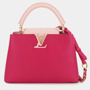 مملوكة مسبقًا Louis Vuitton Capucines Bb 2-Way Hand And Shoulder Bag In Pink Taurillon Leather