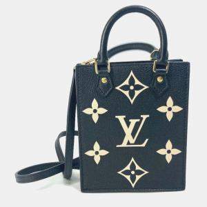 Pre Owned Louis Vuitton Monogram Empreinte Petite Sac Plat In Leather Black
