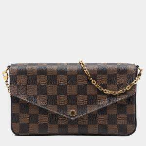 Pre Owned Louis Vuitton Brown Damier Ebene Pochette Felicie