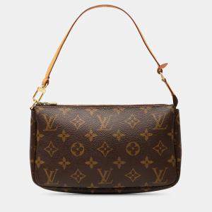 Pre Owned Louis Vuitton Brown Monogram Pochette Accessoires