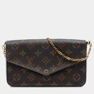 Pre Owned Louis Vuitton Brown Monogram Pochette Felicie