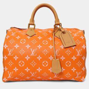 مملوكة مسبقًا Louis Vuitton VIA Orange Monogram Leather Speedy P9 Bandouliere 40