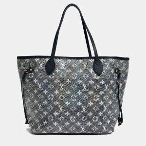 مملوكة مسبقًا Louis Vuitton Iridescent Blue Monogram MM Neverfull
