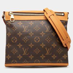 Pre Owned Louis Vuitton Brown Monogram Saumur Messenger PM