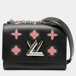 Pre Owned Louis Vuitton Black Epi Flower Embellished Twist MM