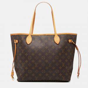 Pre Owned Louis Vuitton Brown Monogram Neverfull MM