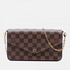 مملوكة مسبقًا Louis Vuitton Brown Damier Ebene Pochette Felicie