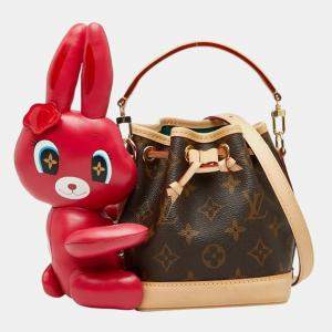 Pre Owned  حقيبة لوي فويتون صن يتيان نيكولا غيسكيير أنيموگرام نانو نويه جلد بني/وردي