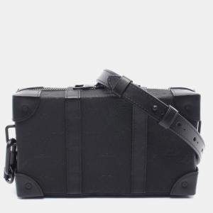 Pre Owned Louis Vuitton Soft Trunk Wallet Shoulder Bag In Monogram Taurillon Leather  Black