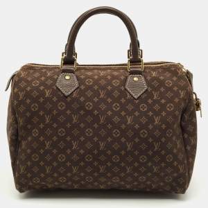 Pre Owned Louis Vuitton Speedy 30 Fusain Monogram Idylle Canvas Bag