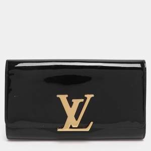 Pre Owned Louis Vuitton Louise Black Vernis Clutch
