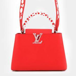 Pre Owned Louis Vuitton Lvxyk Capucines Japan Limited Edition Rouge Taurillon Leather Infinity Dot Size BB