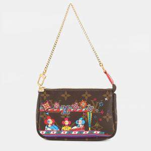 Pre Owned Louis Vuitton Mini Pochette Accessoires Red Monogram Vivienne