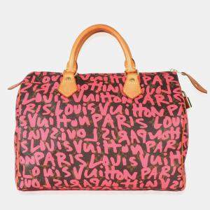 Pre Owned حقيبة لوي فيتون ستيفن سبروس فوشيا مونوجرام قماش غرافيتي سبيدي 30