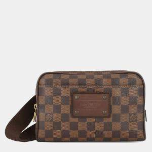Pre Owned Louis Vuitton Brown Damier Ebene Brooklyn Bum Bag