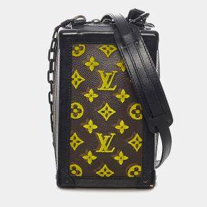 مملوكة مسبقًا Louis Vuitton Black Brown Monogram Tuffetage Vertical Soft Trunk