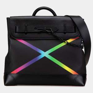 Pre Owned Louis Vuitton Black Taiga Rainbow Steamer PM