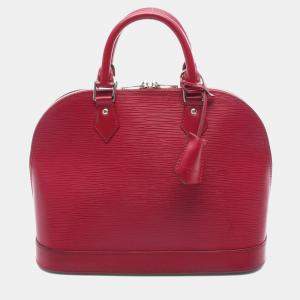 Pre Owned Louis Vuitton Alma PM Fuschia Epi Leather Shoulder Bag