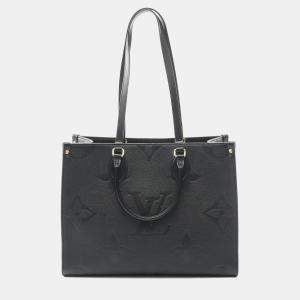 مملوكة مسبقًا Louis Vuitton OnTheGo MM Black Monogram Empriente Leather Tote Bag