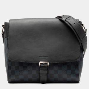 مملوكة مسبقًا Louis Vuitton Black Blue Damier Cobalt Newport Messenger PM