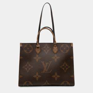 Pre Owned Louis Vuitton Brown Monogram Reverse Giant OnTheGo GM