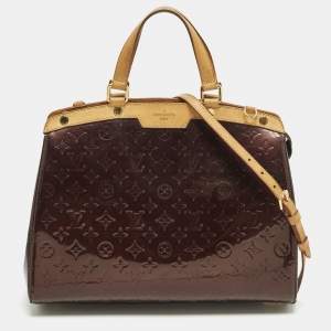 Pre Owned Louis Vuitton Brea GM Amarante Monogram Vernis Bag