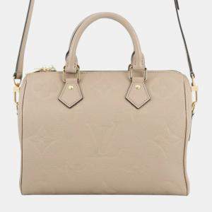 Pre Owned Louis Vuitton Brown Monogram Empreinte Speedy Bandouliere 25