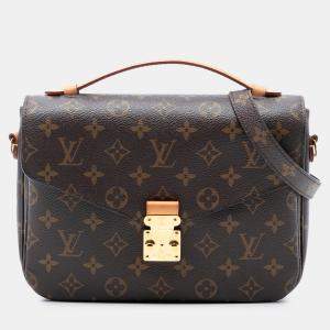 Pre Owned Louis Vuitton Brown Monogram Pochette Metis
