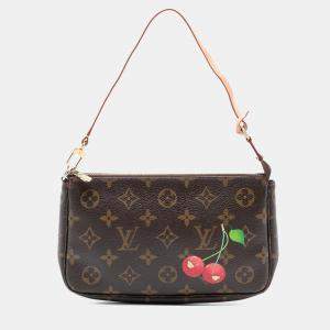 مملوكة مسبقًا Louis Vuitton Brown Takashi Murakami Monogram Cherry Pochette Accessoires