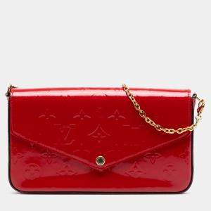 مملوكة مسبقًا Louis Vuitton Red Monogram Vernis Pochette Felicie