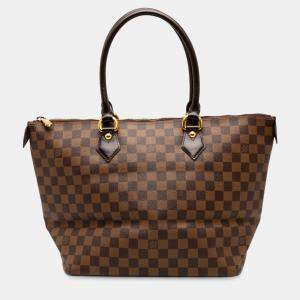 Pre Owned Louis Vuitton Brown Damier Ebene Saleya MM