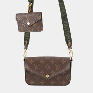 Pre Owned Louis Vuitton Multiie Pochette Green Monogram