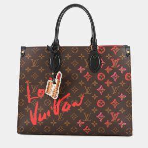 Pre Owned Louis Vuitton Fall In Love Onthego Red Monogram Size MM