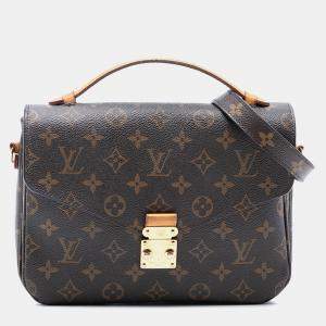 Pre Owned Louis Vuitton Brown Monogram Pochette Metis