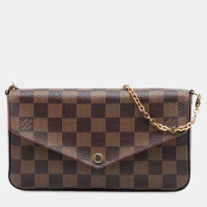 Pre Owned Louis Vuitton Brown Damier Ebene Pochette Felicie