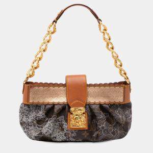 Pre Owned Louis Vuitton Brown Limited Edition Monogram Dentelle Kirsten