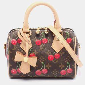 مملوكة مسبقًا Louis Vuitton X Takashi Murakami Speedy Bandouliere 20 Handbag Pvc-Coated Canvas And Leather Monogram Cherry Brown