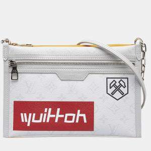 Pre Owned Louis Vuitton Monogram Antartica Double Flat Messenger