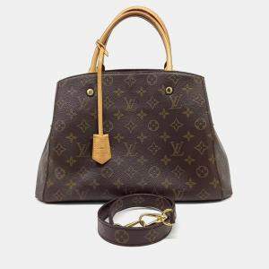 مملوكة مسبقًا Louis Vuitton Brown Coated Canvas Monogram Montaigne MM