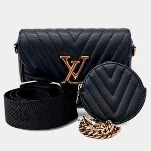 مملوكة مسبقًا Louis Vuitton Black Leather New Wave Multi Pochette