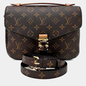 مملوكة مسبقًا Louis Vuitton Brown Coated Canvas Monogram Pochette Metis