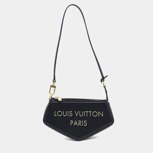 مملوكة مسبقًا Louis Vuitton Black Leather Pochette Ecuisson