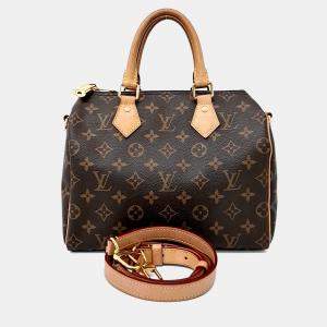 مملوكة مسبقًا Louis Vuitton Brown Leather and PVC Bandouliere Speedy 25
