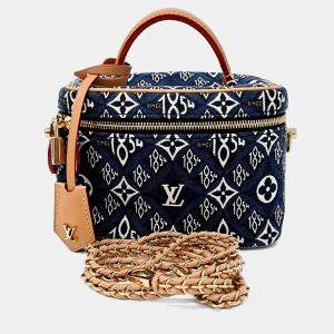 مملوكة مسبقًا Louis Vuitton Navy Blue Fabric 1854 Vanity PM